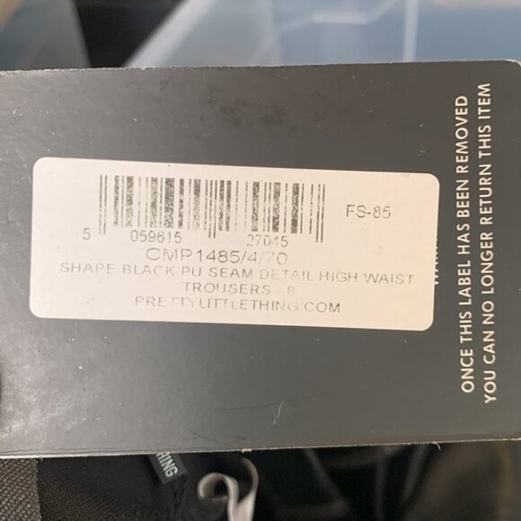 Pretty Little Thing NWT black shiny PU seam detail high waist fitted pants 4 - Picture 13 of 15